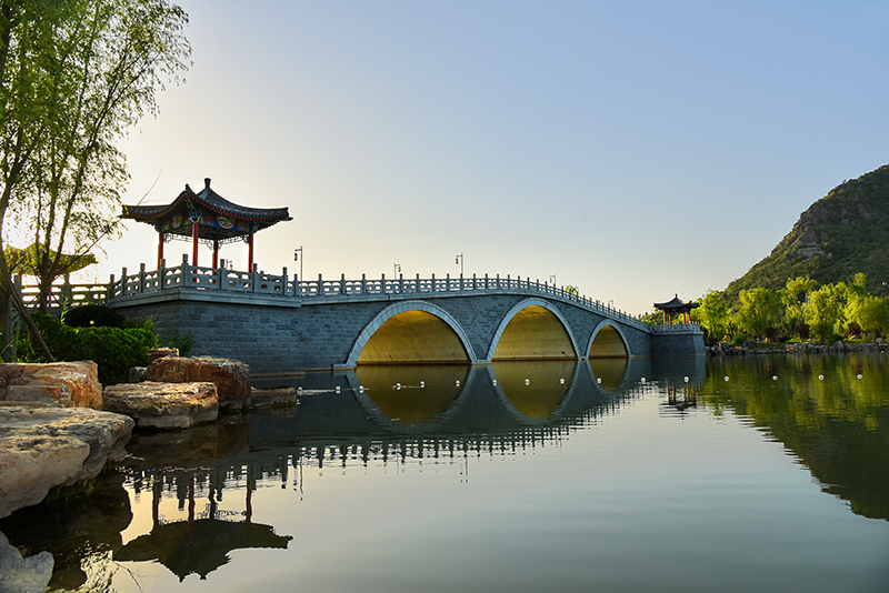 濟南華山洼濕地公園崇正橋、煙雨橋